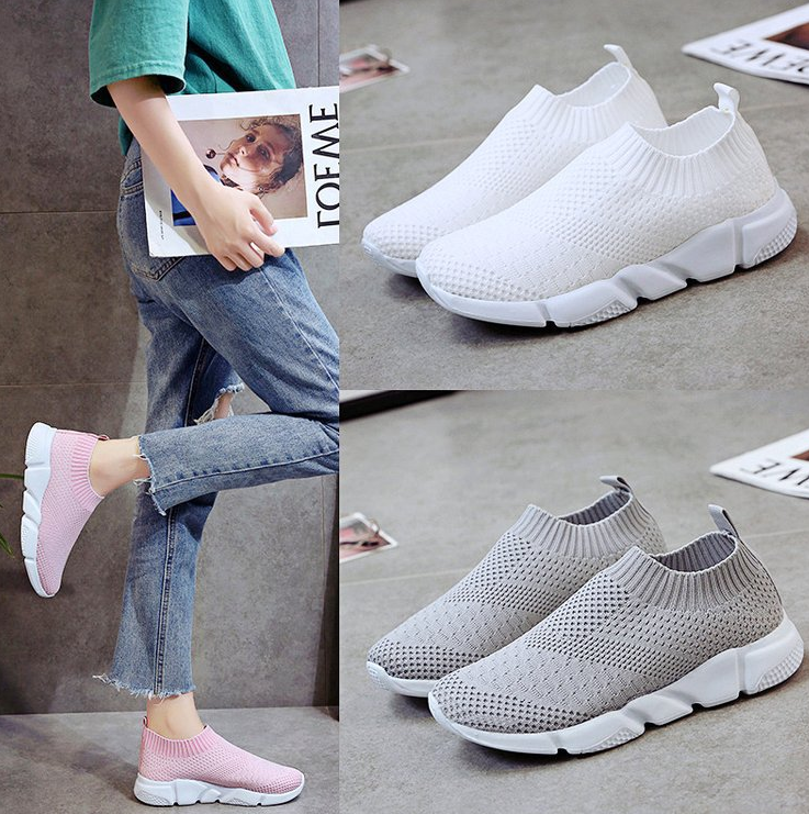 Large size flying woven mesh shoes
