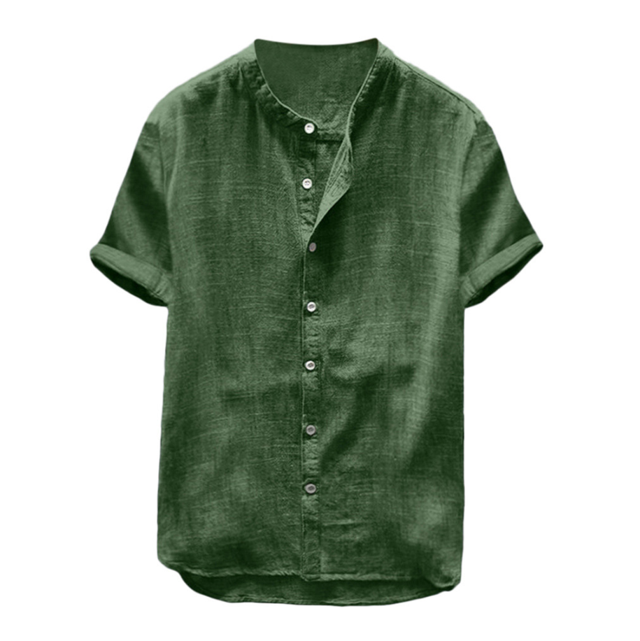 Solid color cotton men's shirt