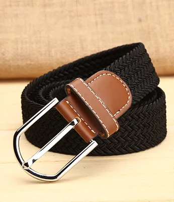 Elastic woven elastic men's belt - 3 Style-105Cm