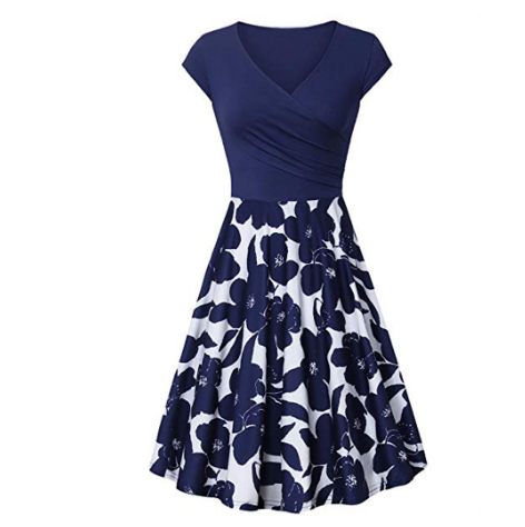 Stitched print dress