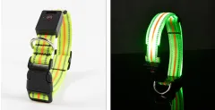 Fibre Optic Waterproof Magnetic Charging Pet Collar - Green - View 1
