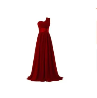 Long Multi-color Banquet Evening Dress - Wine Red