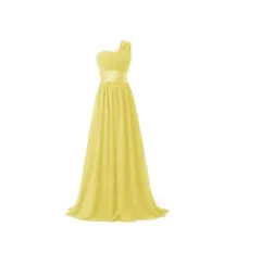Long Multi-colour Banquet Evening Dress - Yellow - View 1