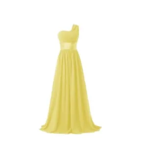 Long Multi-color Banquet Evening Dress - Yellow