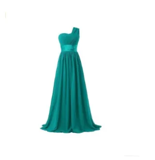Long Multi-color Banquet Evening Dress - Green