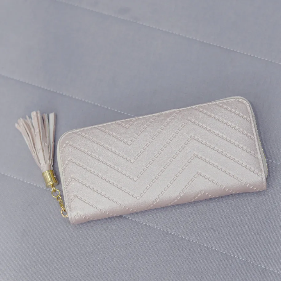 Wallet zipper wallet phone case - White