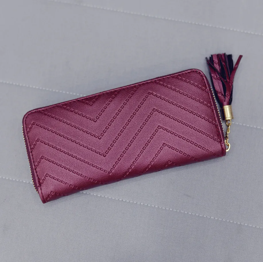 Wallet zipper wallet phone case - Red