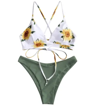 Daisy Print Lace Swimsuit