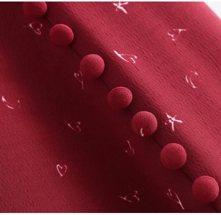 Printed ruffled irregular skirt