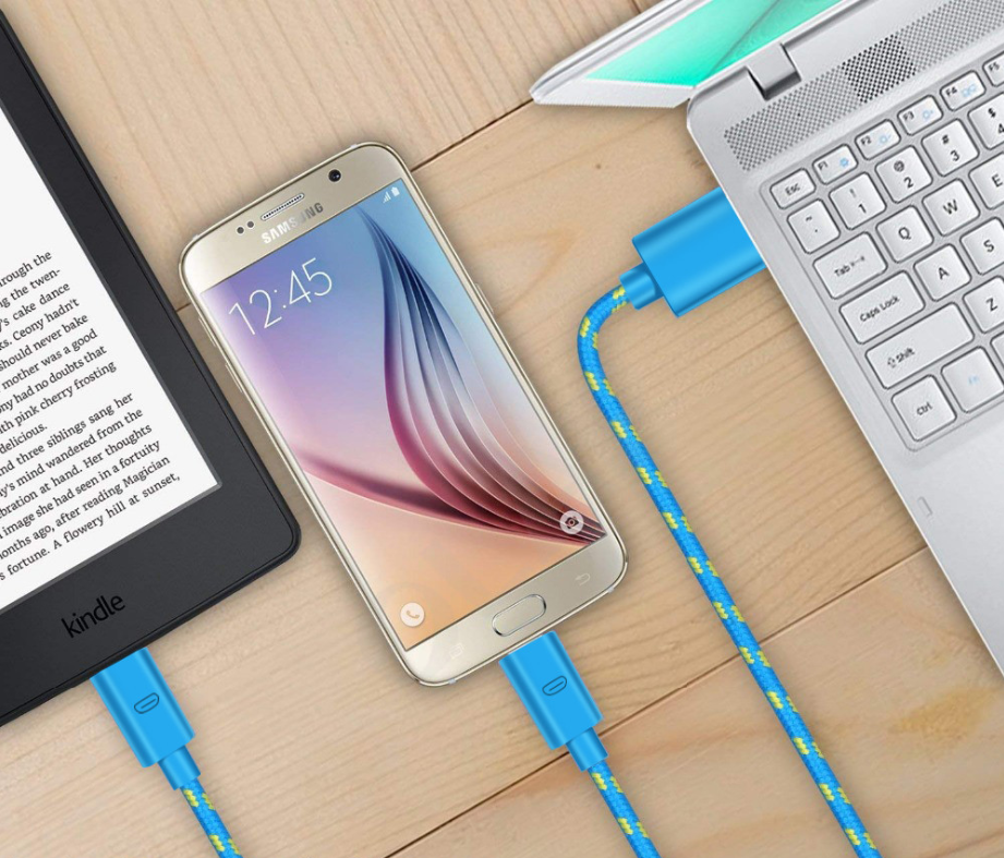 Кабель для передачи данных из плетеной нейлоновой ткани