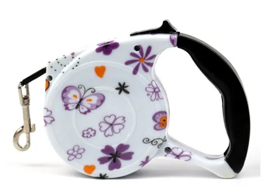 pet products automatic retractable traction rope 5 meters black handle printing walking dog rope small and medium dog traction belt Pansy - Shop at LoveMi
