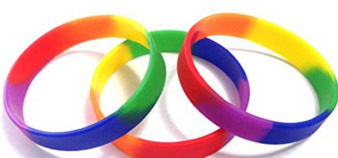 Six-color rainbow silicone bracelet