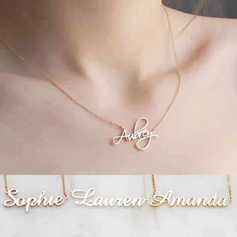 Necklace Alloy Pendant Font Fascinating Custom Name Personalized