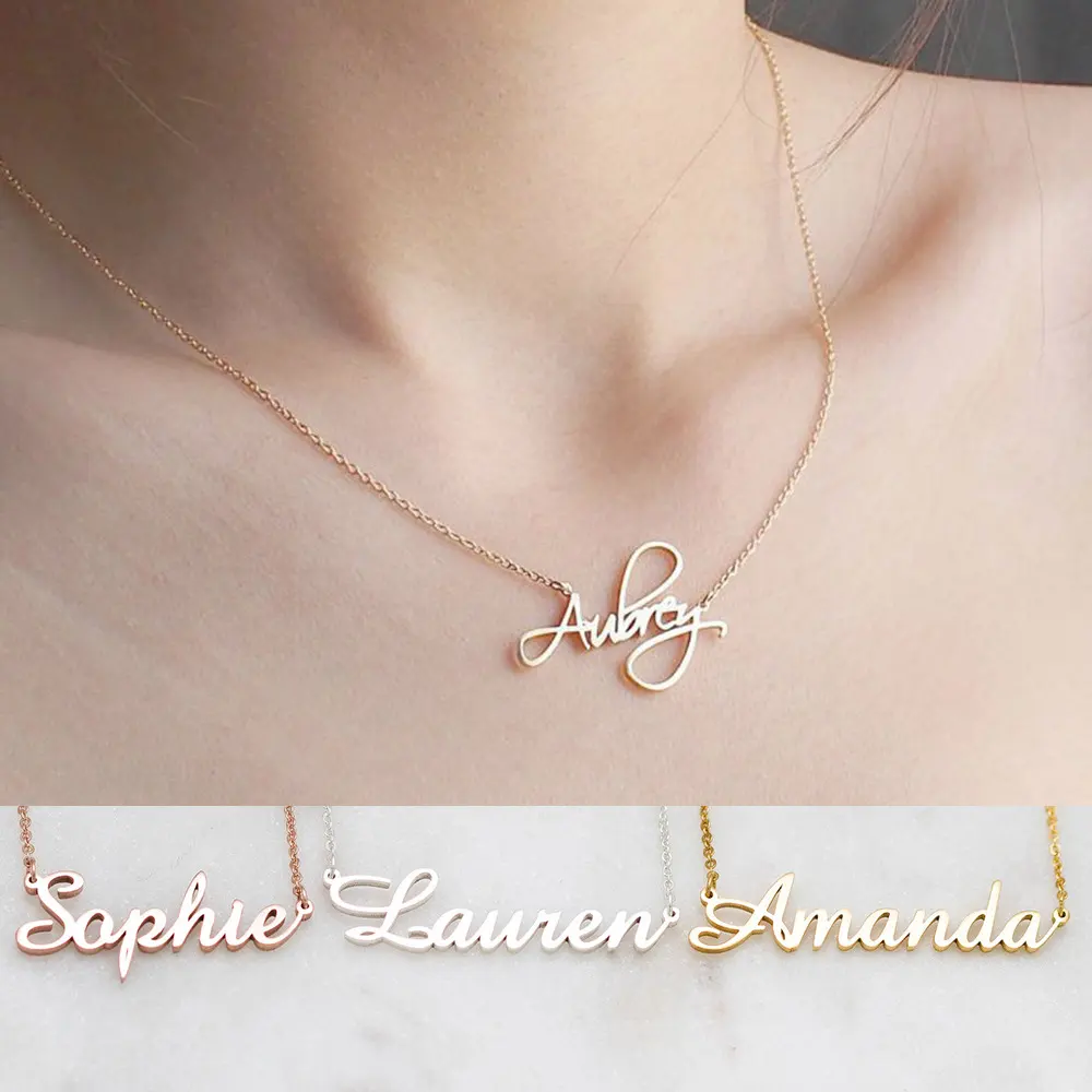 Necklace Alloy Pendant Font Fascinating Custom Name Personalized
