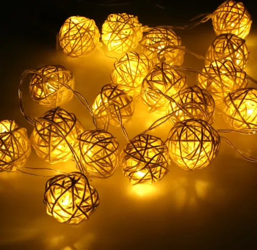 Rattan Ball LED Lights Warm White Light - Shop at LoveMi