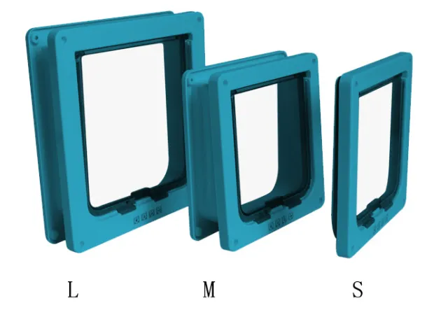 4 Way Lockable Pet Door Security Flap Door ABS Plastic Blue - Shop at LoveMi