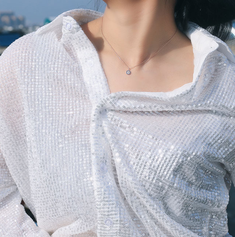 Devil's Eye Pendant Clavicle Chain