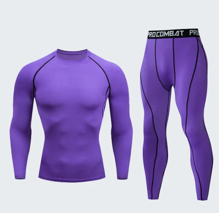 Fitness suit men's gym sports tights long-sleeved