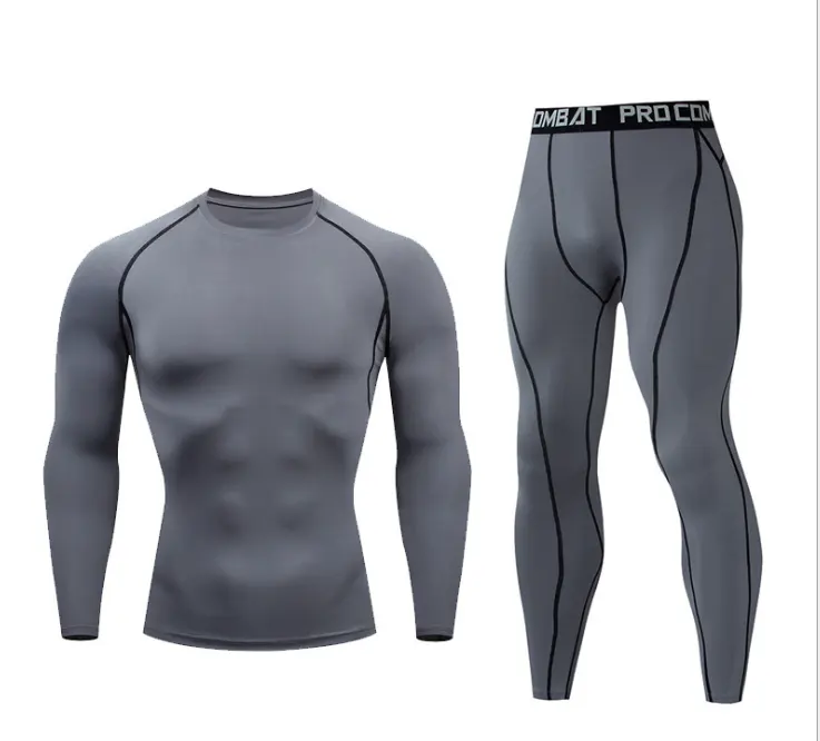 Fitness suit men's gym sports tights long-sleeved