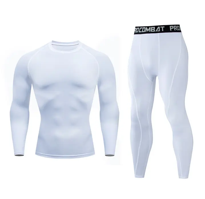 Fitness suit men's gym sports tights long-sleeved