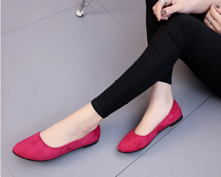 Scoop shoes black flat shoes - Red