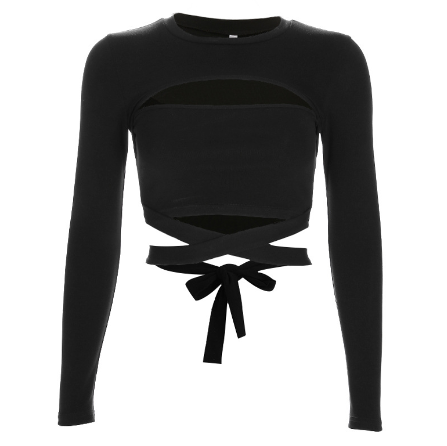 Cutout long sleeve t-shirt