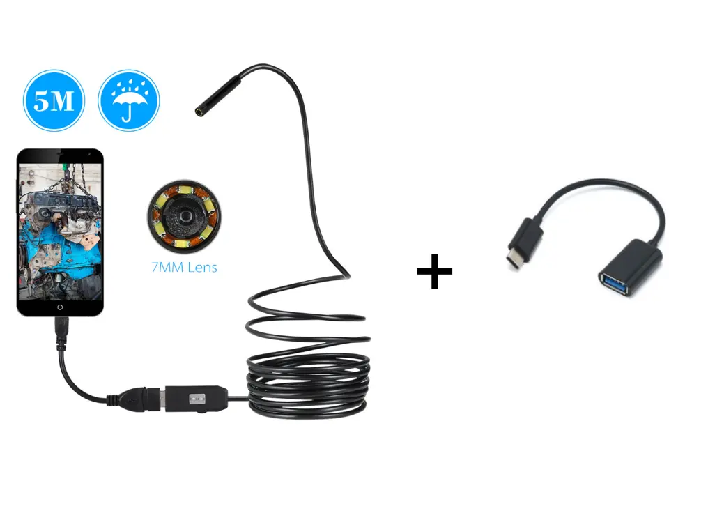 OWSOO 6 LED 7MM USB Endoscope Camera