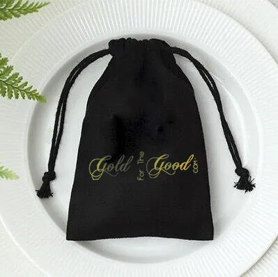 Flannel Jewelry Packaging Drawstring Drawstring Pocket Mobile Power Earphone Storage Bag Gold 100Pcs - Shop at LoveMi