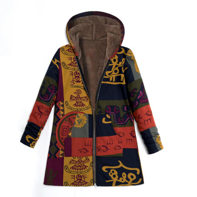 Printed hooded jacket