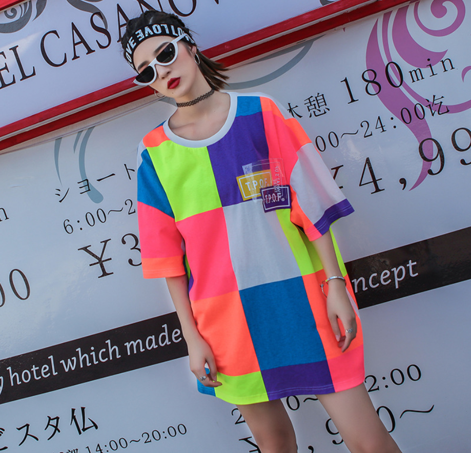 Camouflage long skirt stitching short sleeves