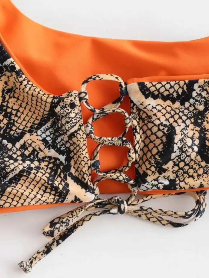 Serpentine one-shoulder swimsuit