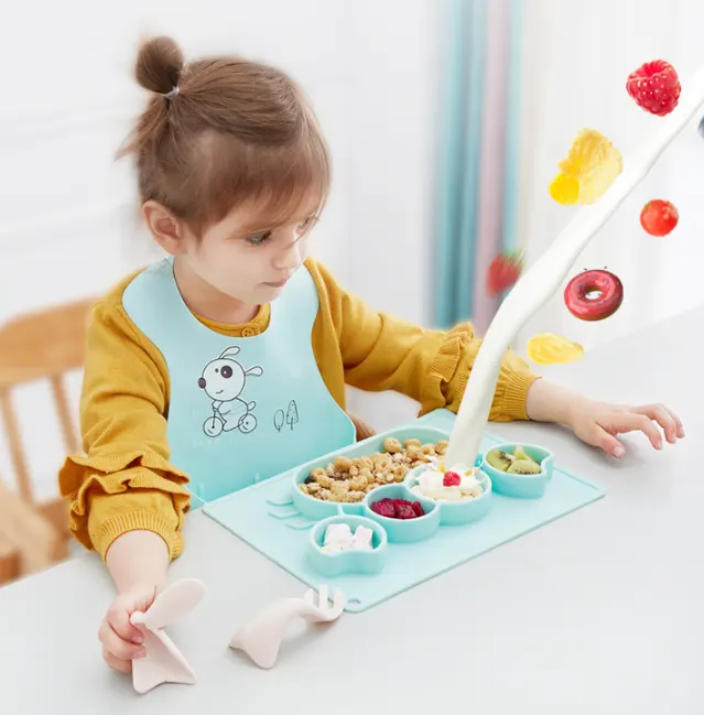 Baby Silicone Suction Cup Dishes Cartoon Learning Bowl Infant