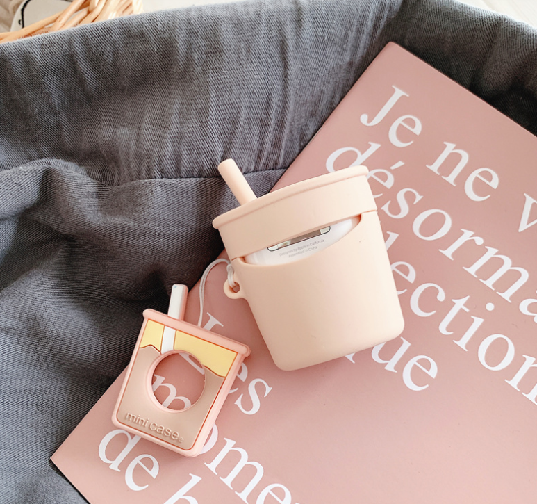Compatible with Apple, Milk tea silicone earphone cover - Image 2
