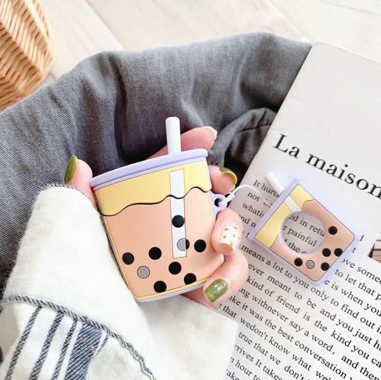 Compatible with Apple, Milk tea silicone earphone cover - Image 13