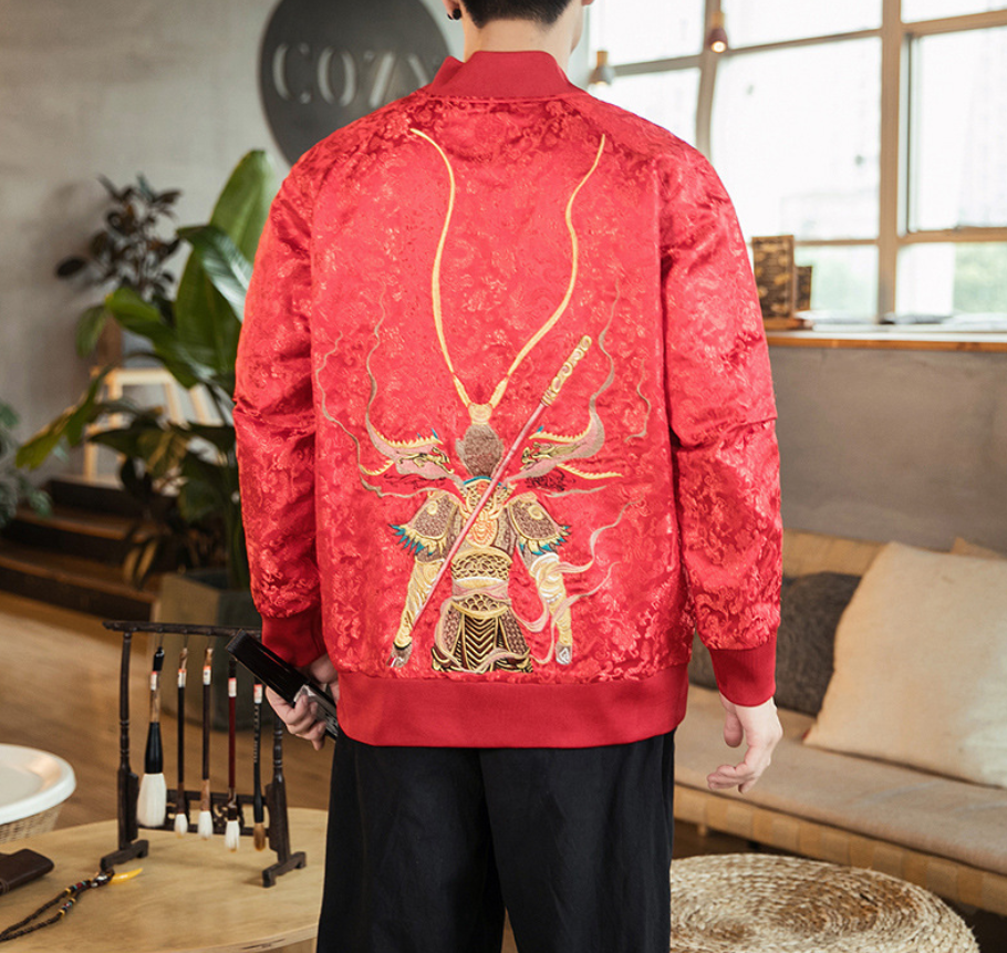 Embroidered jacket male large size jacket