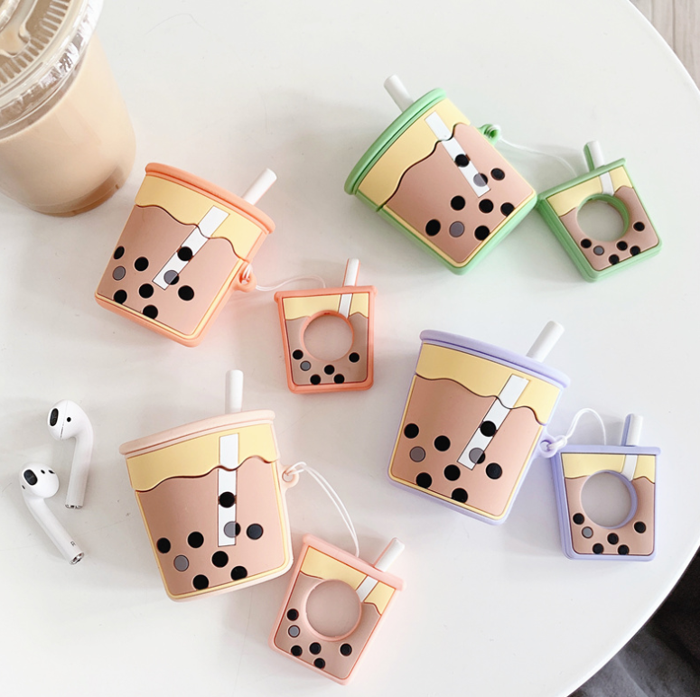 Compatible with Apple, Milk tea silicone earphone cover - Image 10