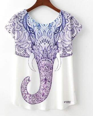 Novelty women's T-shirt cute cat print T-shirt