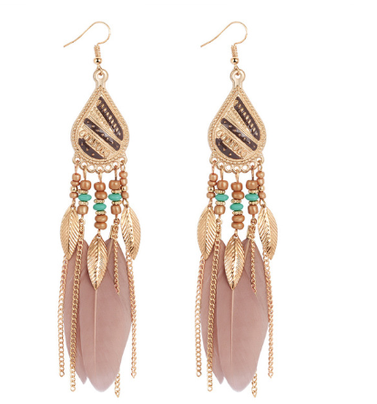 Bohemian feather earrings
