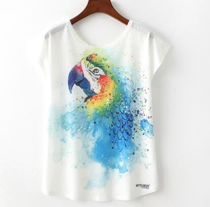 Novelty women's T-shirt cute cat print T-shirt