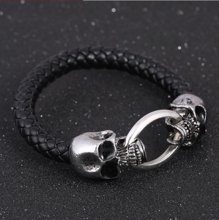 PU leather woven men's bracelet