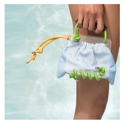 Прозрачная сумка через плечо с швом