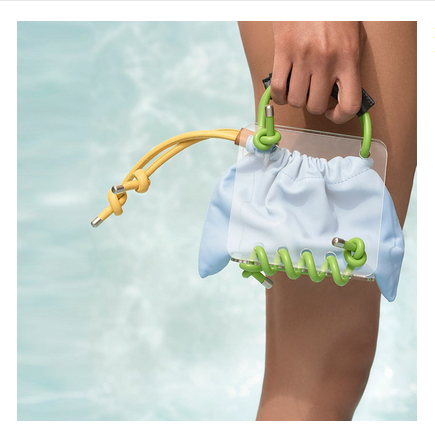 Прозрачная сумка через плечо с швом