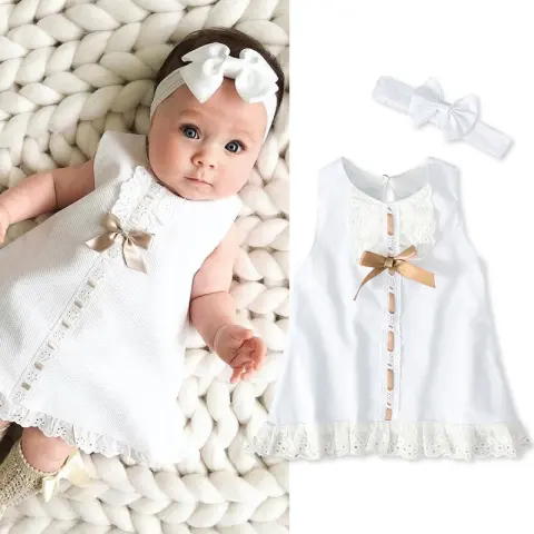 Girls Baby Sleeveless Bow Skirt
