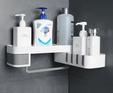 Bathroom corner shelf bathroom corner - White Gray