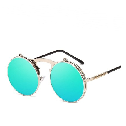 Fashion Round Frame Flip Senior Sunglasses - Image 4
