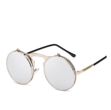 Fashion Round Frame Flip Senior Sunglasses - Image 16
