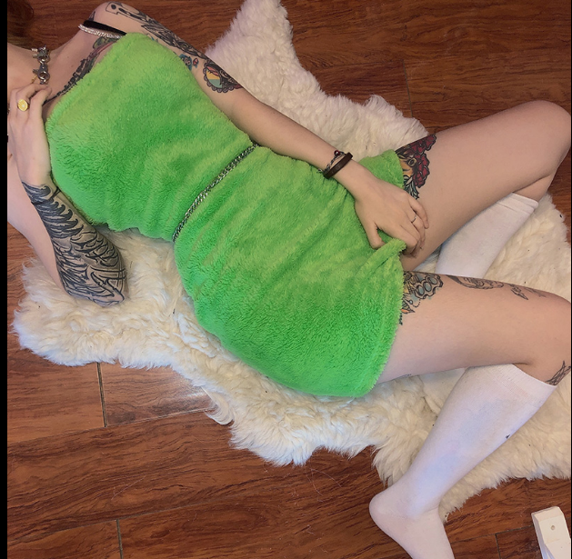 Fur sling bag hip skirt