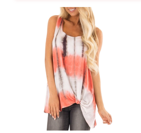 Printed casual twisted large size top