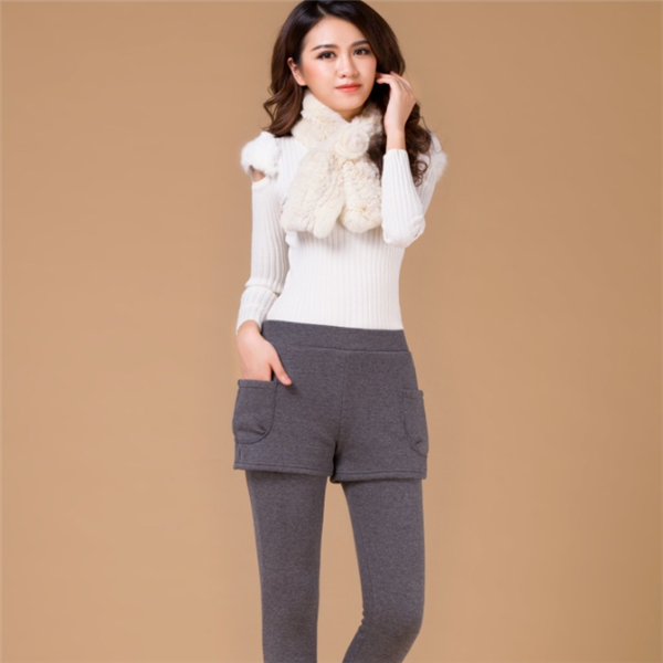 Fake two piece leggings Dark Grey - Shop at LoveMi