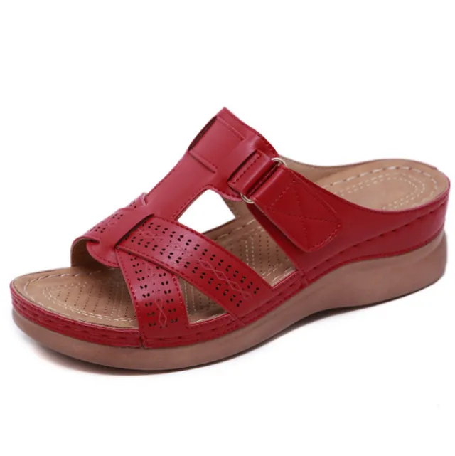 Thick bottom cross slippers Red - Shop at LoveMi